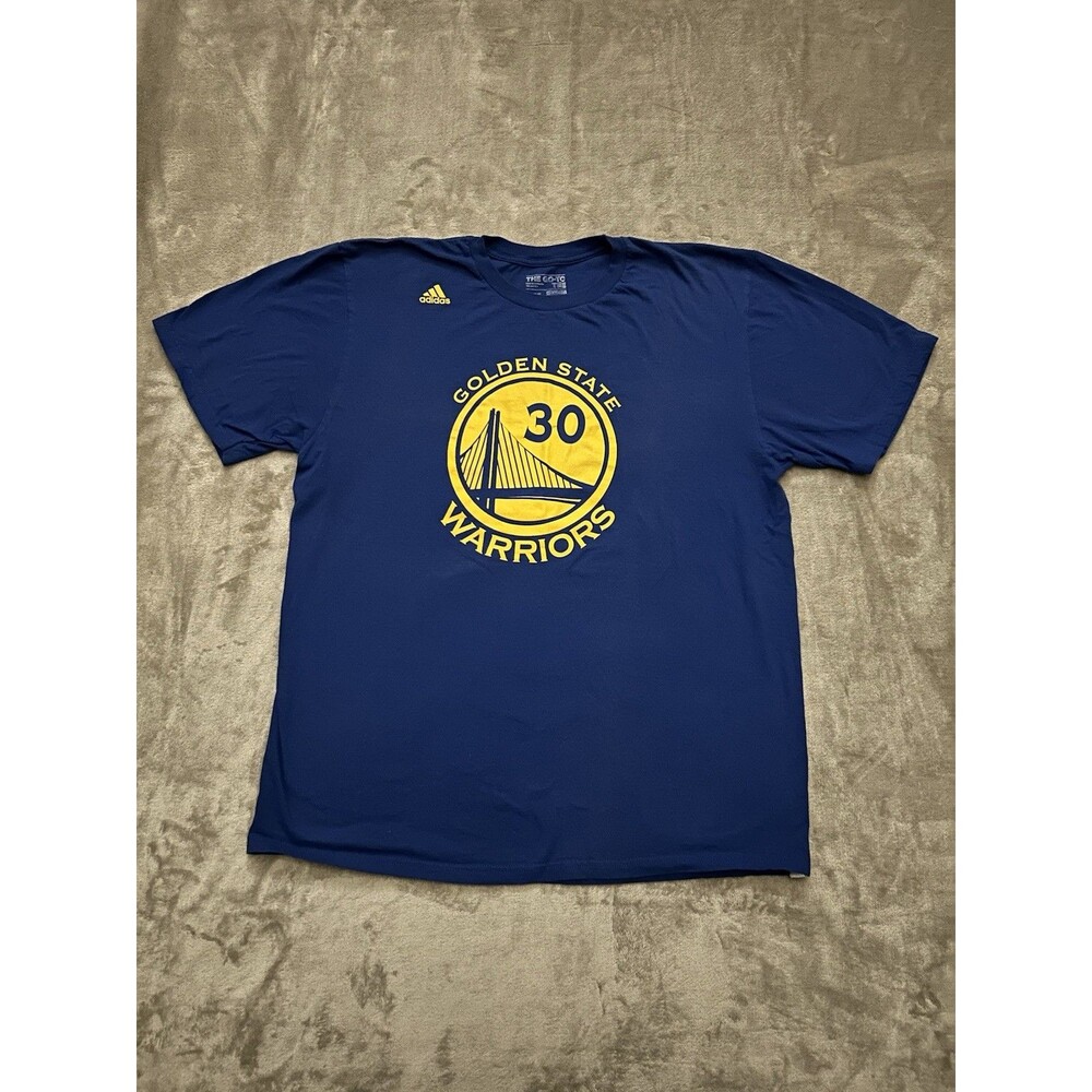 ‘14 GS Warriors Adidas Steph Curry #30 Basketball Jersey Tee Golden State NBA